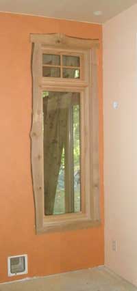 Interior trim around a window.  (That's the kitty door below)